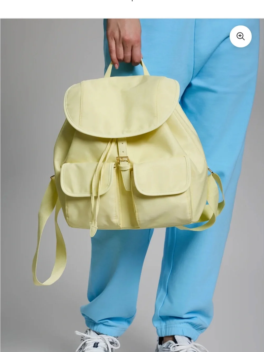 Year of Ours‎ Nylon Backpack Butter Yellow Multi Pocket Bag Lightweight